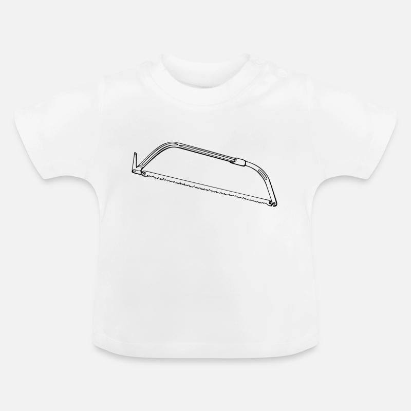 Scie, scie à main, professionnel - T-shirt bio col rond Bébé - blanc