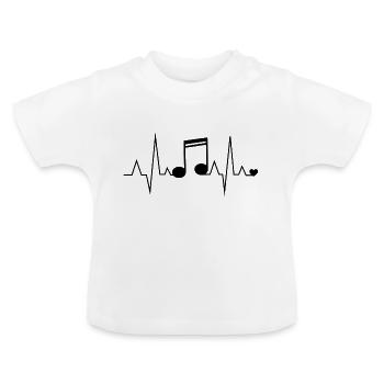 Heart Rhythm Music - Baby Organic T-Shirt with Round Neck - white - Front