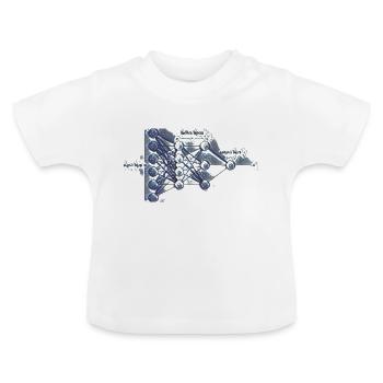 Deep Learning Ukiyoe Effect - Baby Organic T-Shirt with Round Neck - white - Front