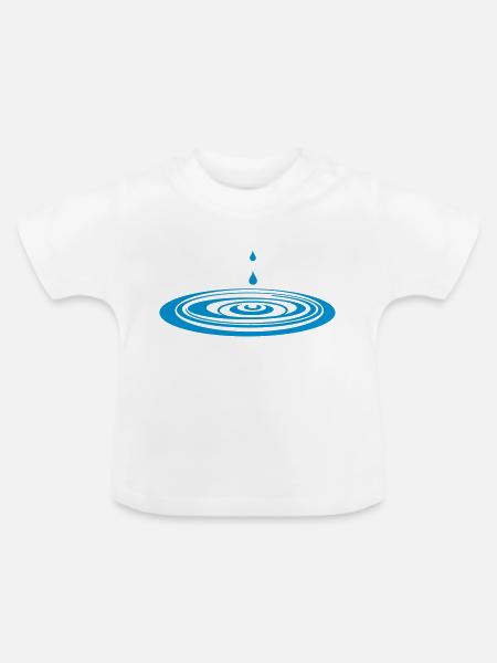 Tropfen in das Wasser_g1 - Baby Bio-T-Shirt mit Rundhals - Weiß