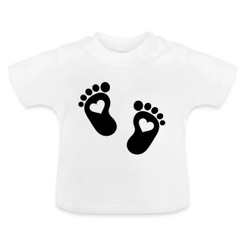 Baby Feet - Baby Organic T-Shirt with Round Neck - white - Front