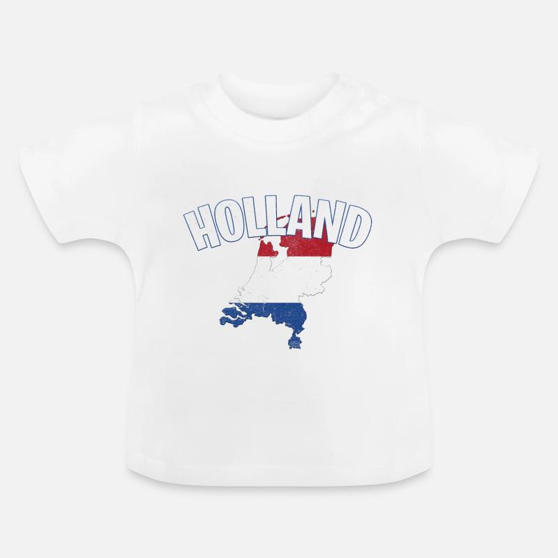 Hollande Pays-Bas - T-shirt bio col rond Bébé - blanc