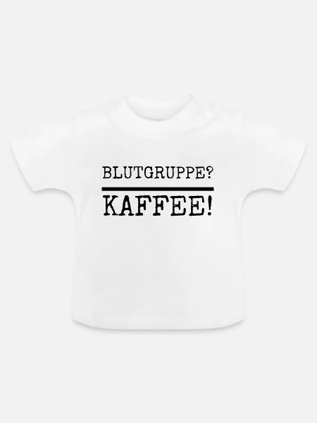 Kaffee - Blutgruppe Kaffee - Baby Bio-T-Shirt mit Rundhals - Weiß