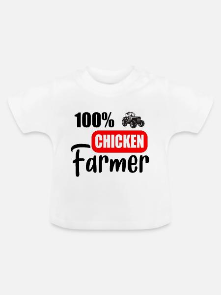 Hühnerzüchter - Baby Bio-T-Shirt mit Rundhals - Weiß