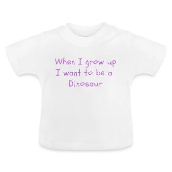 When I grow up... Dinosaur - Baby Bio-T-Shirt mit Rundhals - Weiß - Vorne