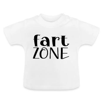 Fart Zone - Funny saying - Baby Organic T-Shirt with Round Neck - white - Front