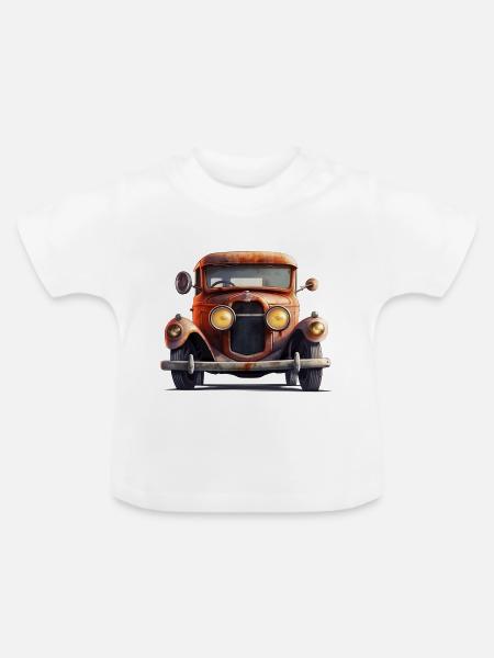Oldtimer brauchen Liebe - Baby Bio-T-Shirt mit Rundhals - Weiß