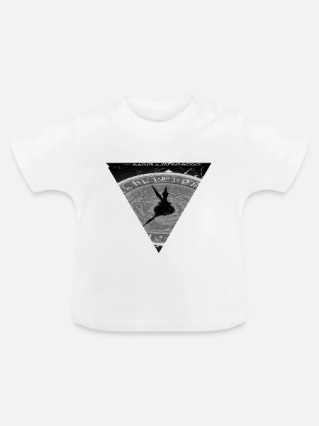 Black and Grey Clock Design - Baby Bio-T-Shirt mit Rundhals - Weiß
