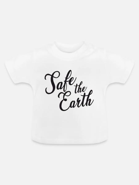 Save the Earth - Baby Bio-T-Shirt mit Rundhals - Weiß