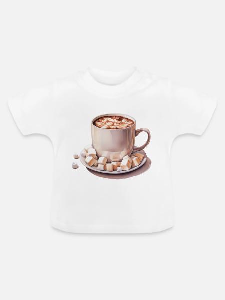 Heiße Schokolade - Baby Bio-T-Shirt mit Rundhals - Weiß
