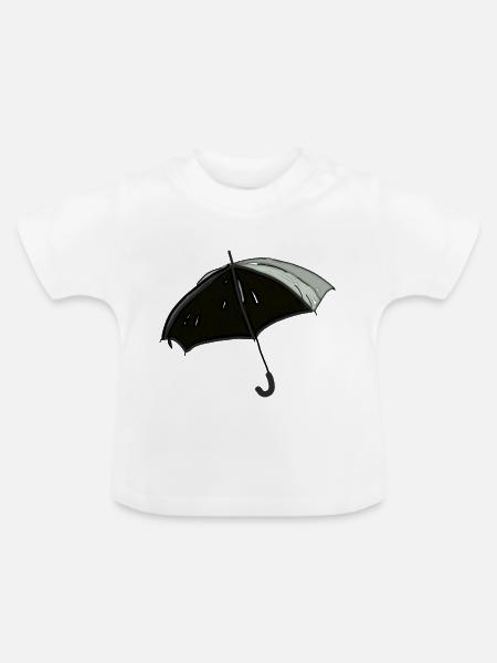 Regenschirm - Baby Bio-T-Shirt mit Rundhals - Weiß