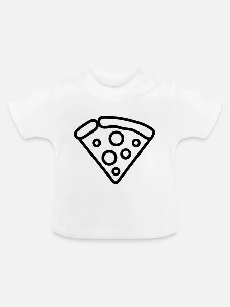 Pizzastück - Baby Bio-T-Shirt mit Rundhals - Weiß