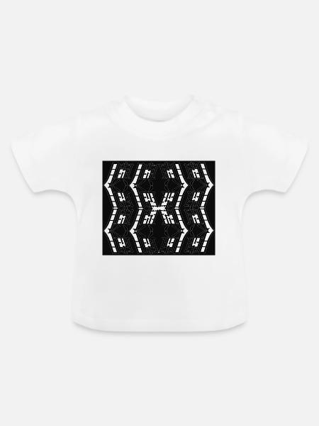 Neues Einzigartiges Muster - Baby Bio-T-Shirt mit Rundhals - Weiß