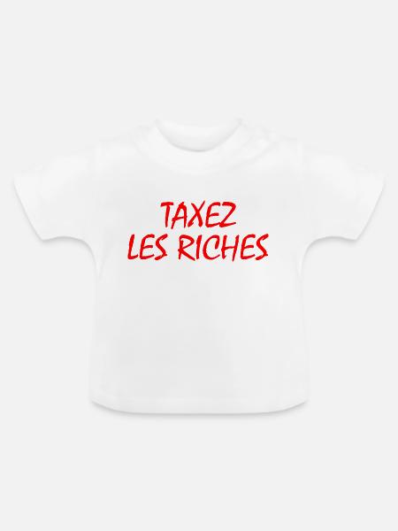 Besteuerung der Reichen - Baby Bio-T-Shirt mit Rundhals - Weiß