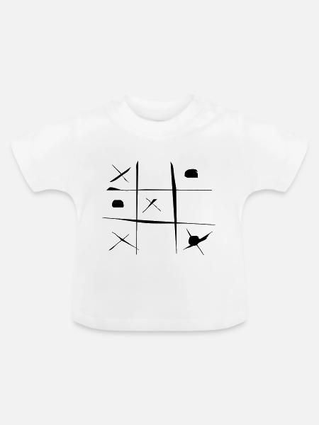 TicTacToe - Baby Bio-T-Shirt mit Rundhals - Weiß