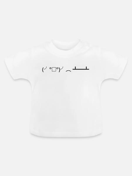 Table Flip (╯°□°)╯︵ ┻━┻ Tisch umwerfen - Baby Bio-T-Shirt mit Rundhals - Weiß