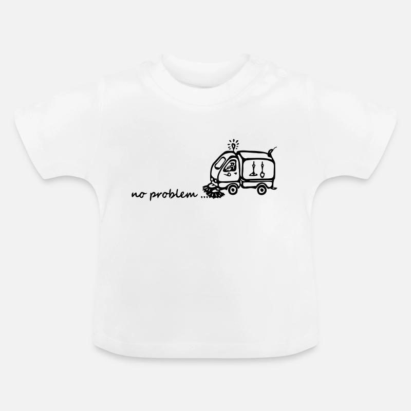 Balayeuse - no problem - T-shirt bio col rond Bébé - blanc