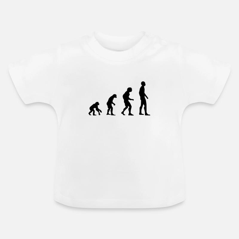 Evolution Mensch - Baby Bio-T-Shirt mit Rundhals - Weiß