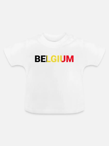 Belgien - Baby Bio-T-Shirt mit Rundhals - Weiß