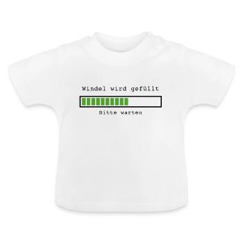 Windel wird gefüllt - Baby Bio-T-Shirt mit Rundhals - Weiß - Vorne