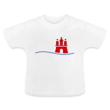 Hamburger Bundesland Wappen - Baby Bio-T-Shirt mit Rundhals - Weiß - Vorne