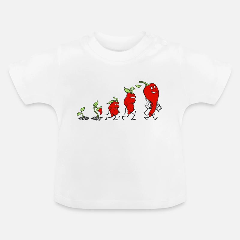 Chili Evolution - Baby Bio-T-Shirt mit Rundhals - Weiß