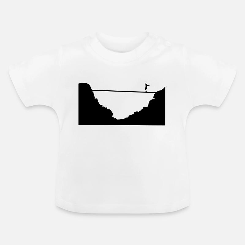 slacklining, highline - Baby Organic T-Shirt with Round Neck - white