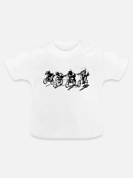 BMX-Rennen - Baby Bio-T-Shirt mit Rundhals - Weiß