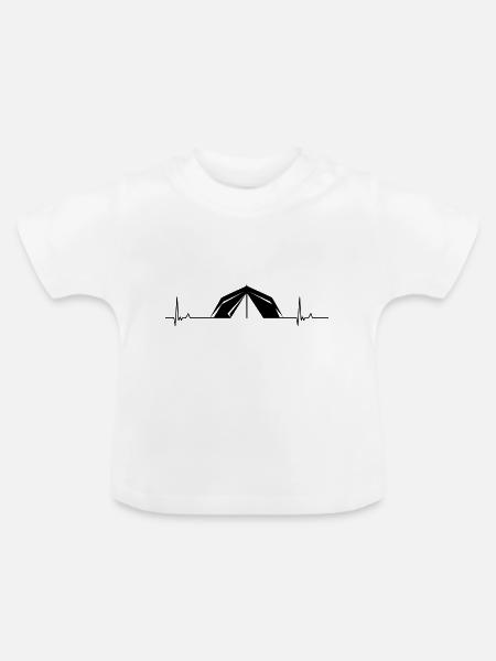 Herzschlag Zelten - Baby Bio-T-Shirt mit Rundhals - Weiß