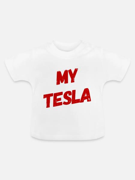 My Tesla - Baby Bio-T-Shirt mit Rundhals - Weiß