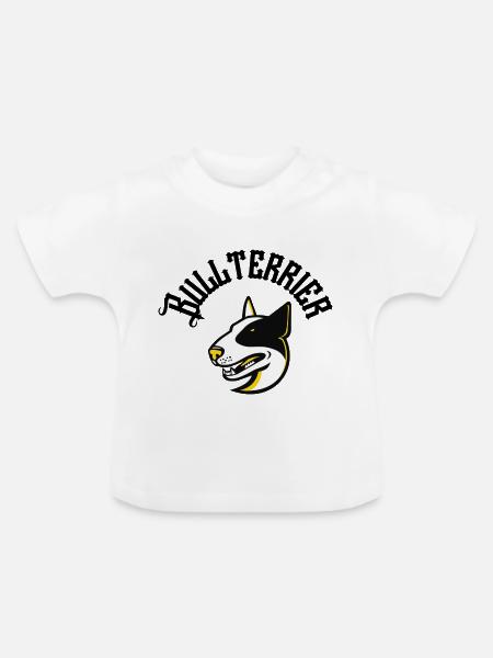 Bullterrier - Baby Bio-T-Shirt mit Rundhals - Weiß