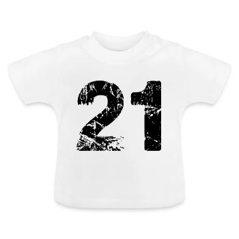 21 - Baby Organic T-Shirt with Round Neck - white - Front