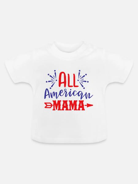 All American Mama - Baby Bio-T-Shirt mit Rundhals - Weiß