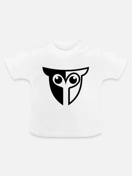 owl eule - Baby Bio-T-Shirt mit Rundhals - Weiß