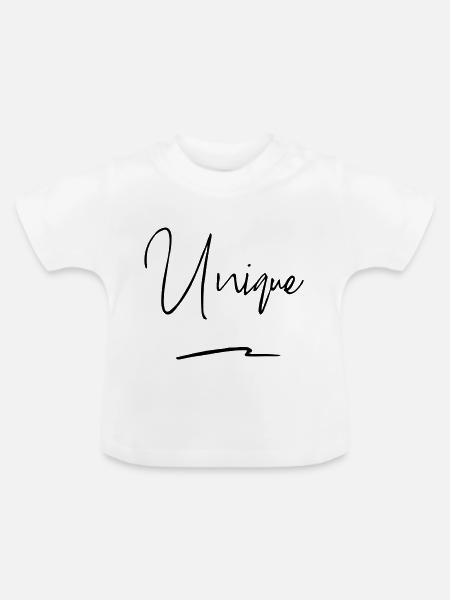 Unique - Einzigartig - Baby Bio-T-Shirt mit Rundhals - Weiß