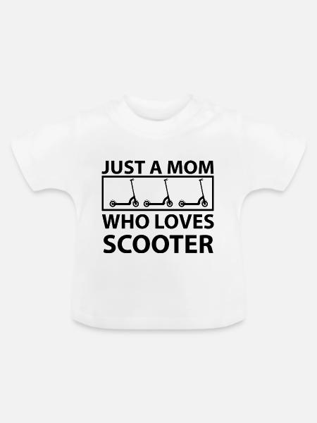 E-Scooter E-Roller Scooter - Baby Bio-T-Shirt mit Rundhals - Weiß