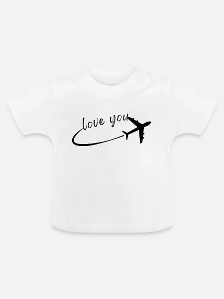 love you - Baby Bio-T-Shirt mit Rundhals - Weiß
