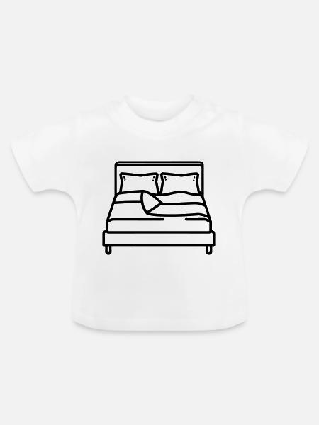 Bett - Baby Bio-T-Shirt mit Rundhals - Weiß