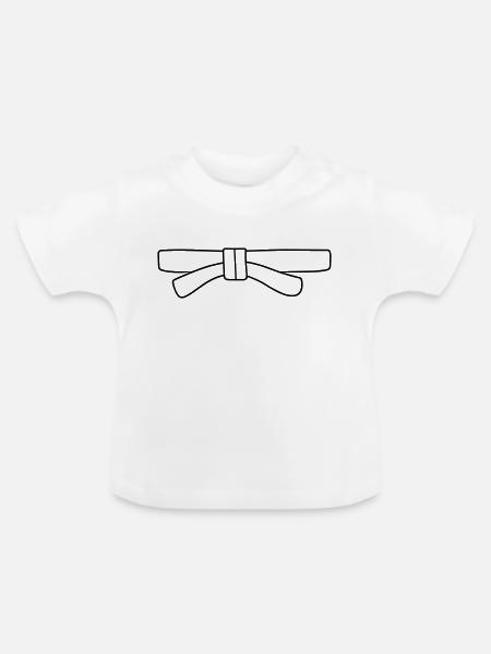 Gürtel - Baby Bio-T-Shirt mit Rundhals - Weiß