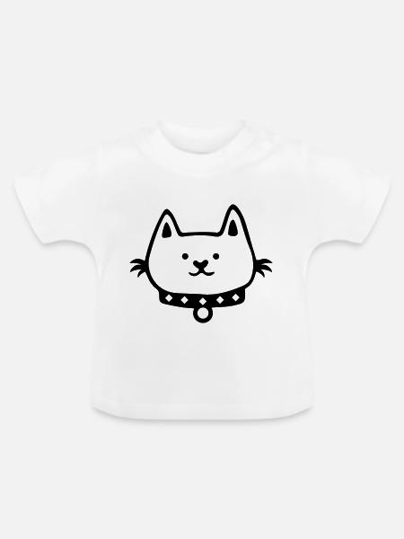 cat comic - Baby Bio-T-Shirt mit Rundhals - Weiß