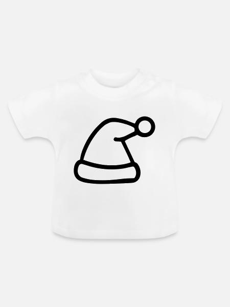 Weihnachtsmütze - Baby Bio-T-Shirt mit Rundhals - Weiß