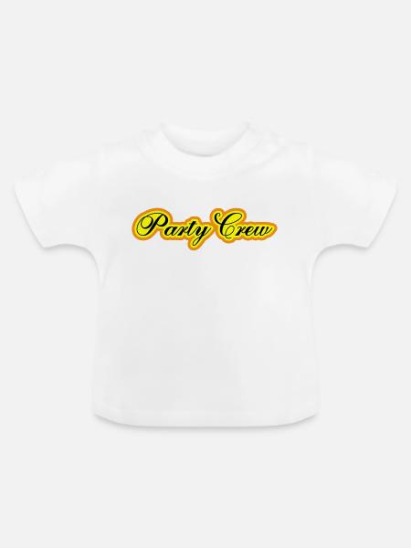 Party Crew - Baby Bio-T-Shirt mit Rundhals - Weiß