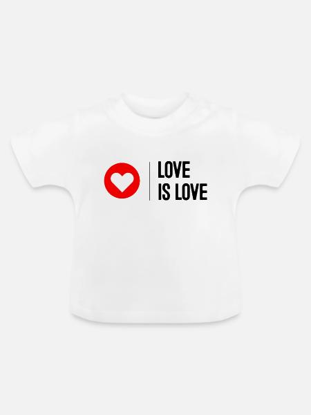 Love is Love - Baby Bio-T-Shirt mit Rundhals - Weiß