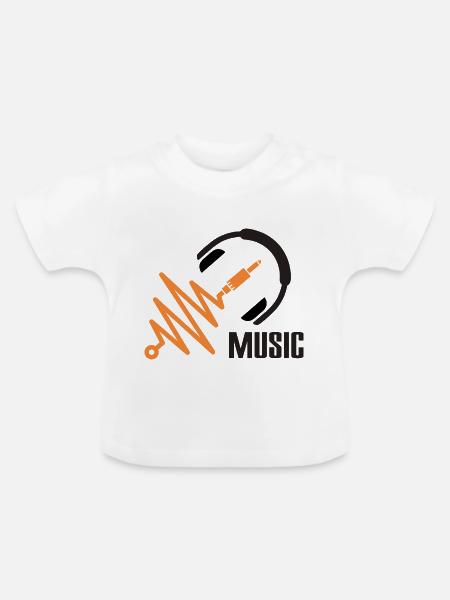 Musik - Baby Bio-T-Shirt mit Rundhals - Weiß