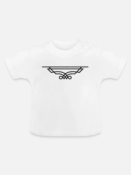 ornament_1_f1 - Baby Bio-T-Shirt mit Rundhals - Weiß