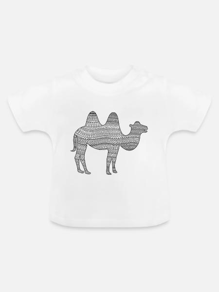 kamel - Baby Bio-T-Shirt mit Rundhals - Weiß