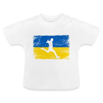Ukraine Fußball Fan von ukrainische Mannschaft - Baby Bio-T-Shirt mit Rundhals - Weiß - Vorne