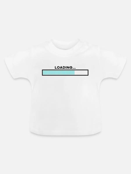 Loading Barres personnalisables - T-shirt bio col rond Bébé - blanc