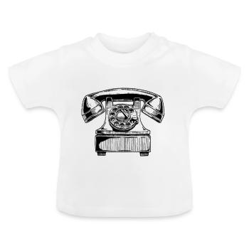 téléphone - T-shirt bio col rond Bébé - blanc - Devant