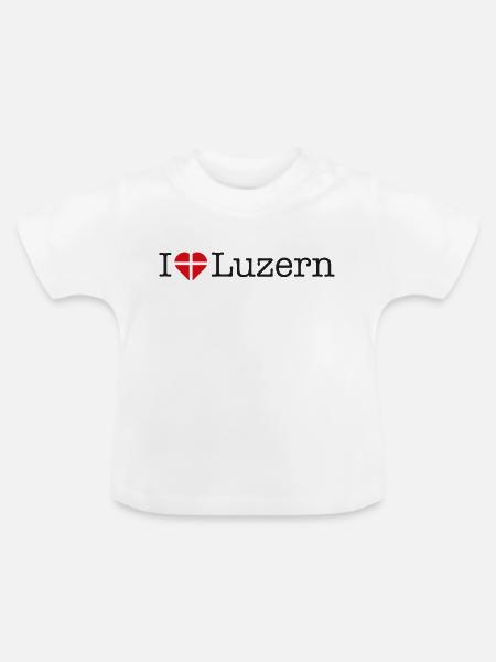 I love Luzern - Baby Bio-T-Shirt mit Rundhals - Weiß